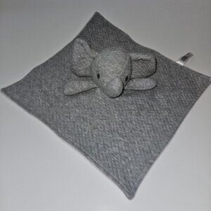 Dreamgro Elephant Lovey Plush Baby Toy Gray Quilted White Fleece Sewn Eyes